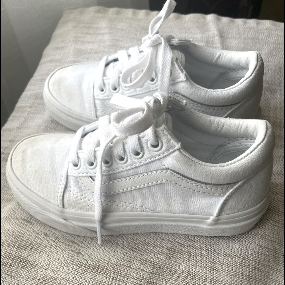 Kids Old Skool Vans -True White/True White size 12